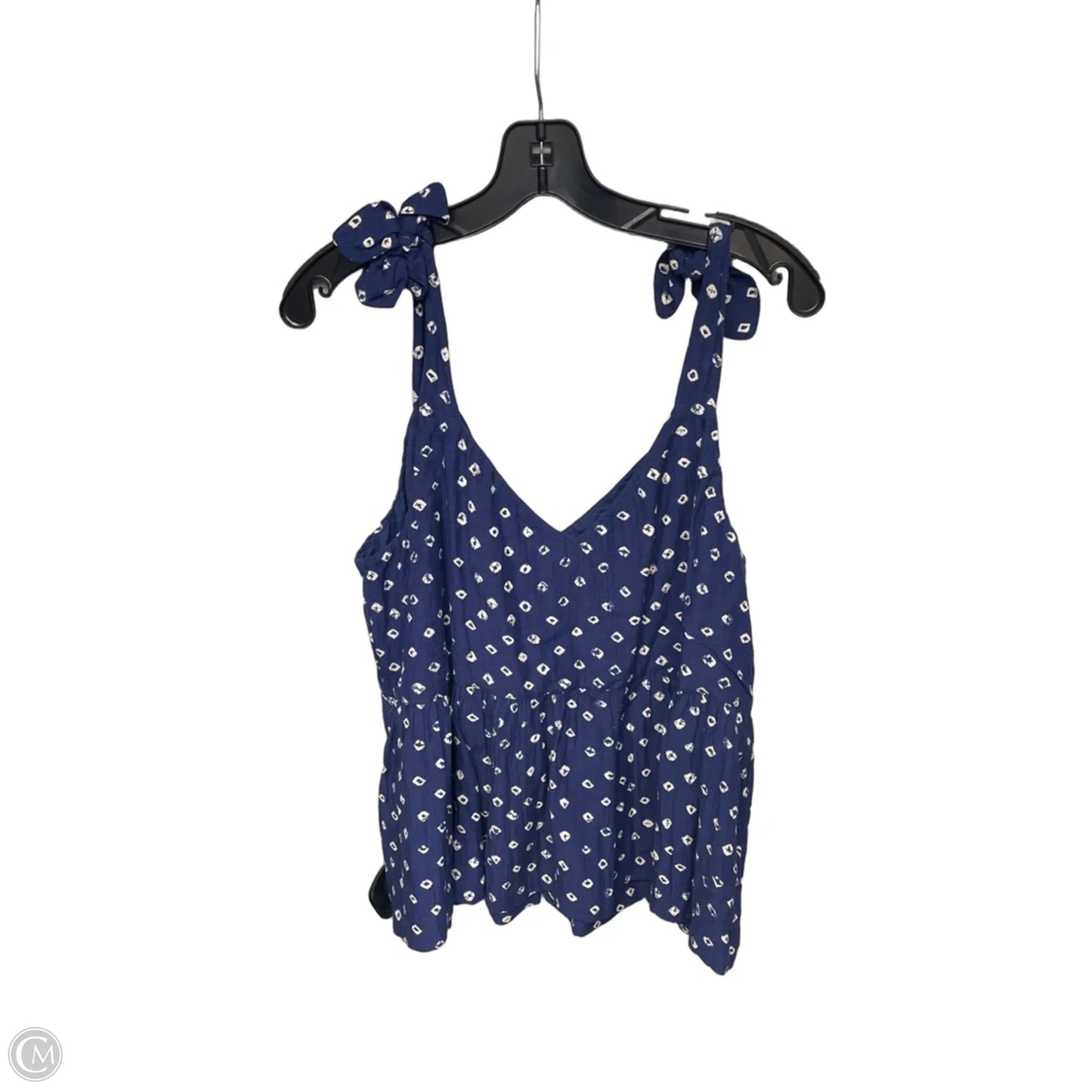 Top Sleeveless By Gap In Blue & White, Size: L
