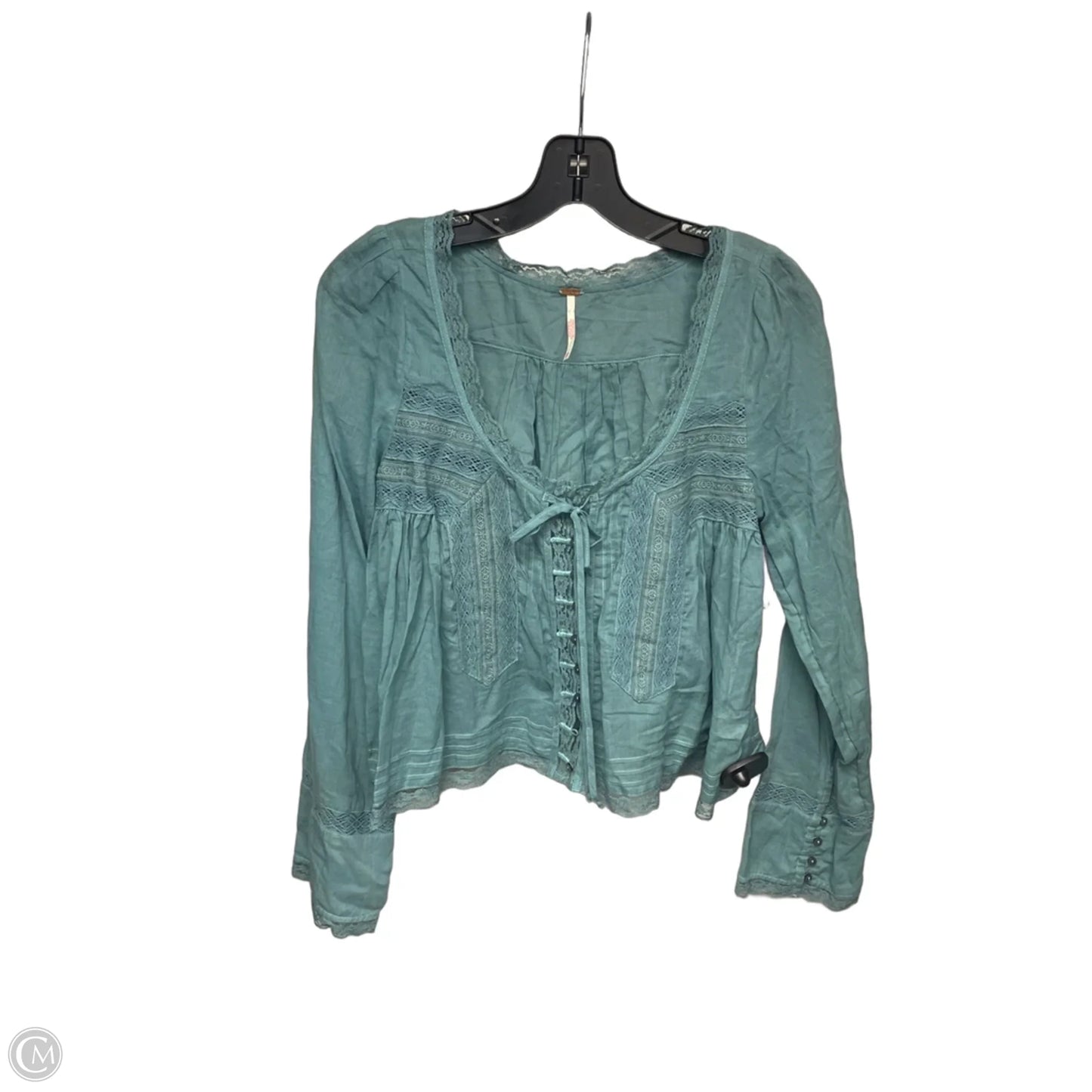 Top Long Sleeve By Free People In Aqua, Size: Xs
