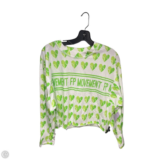 Athletic Top Long Sleeve Crewneck By Free People In Green & White, Size: Xs