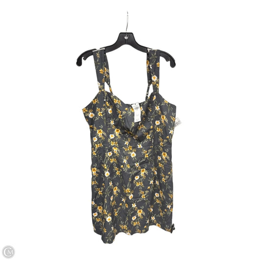 Dress Casual Midi By Abercrombie And Fitch In Grey & Orange, Size: L