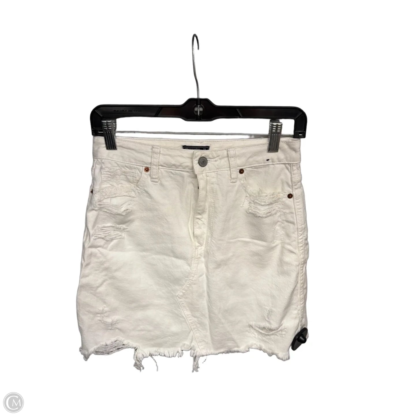 Skirt Midi By Abercrombie And Fitch In White Denim, Size: 0
