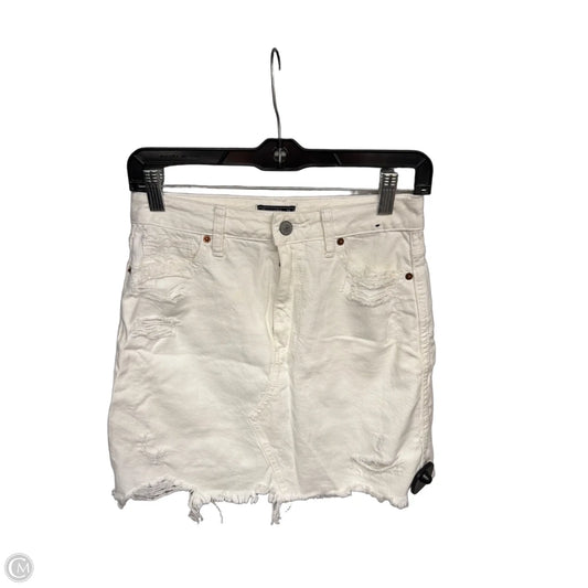 Skirt Midi By Abercrombie And Fitch In White Denim, Size: 0