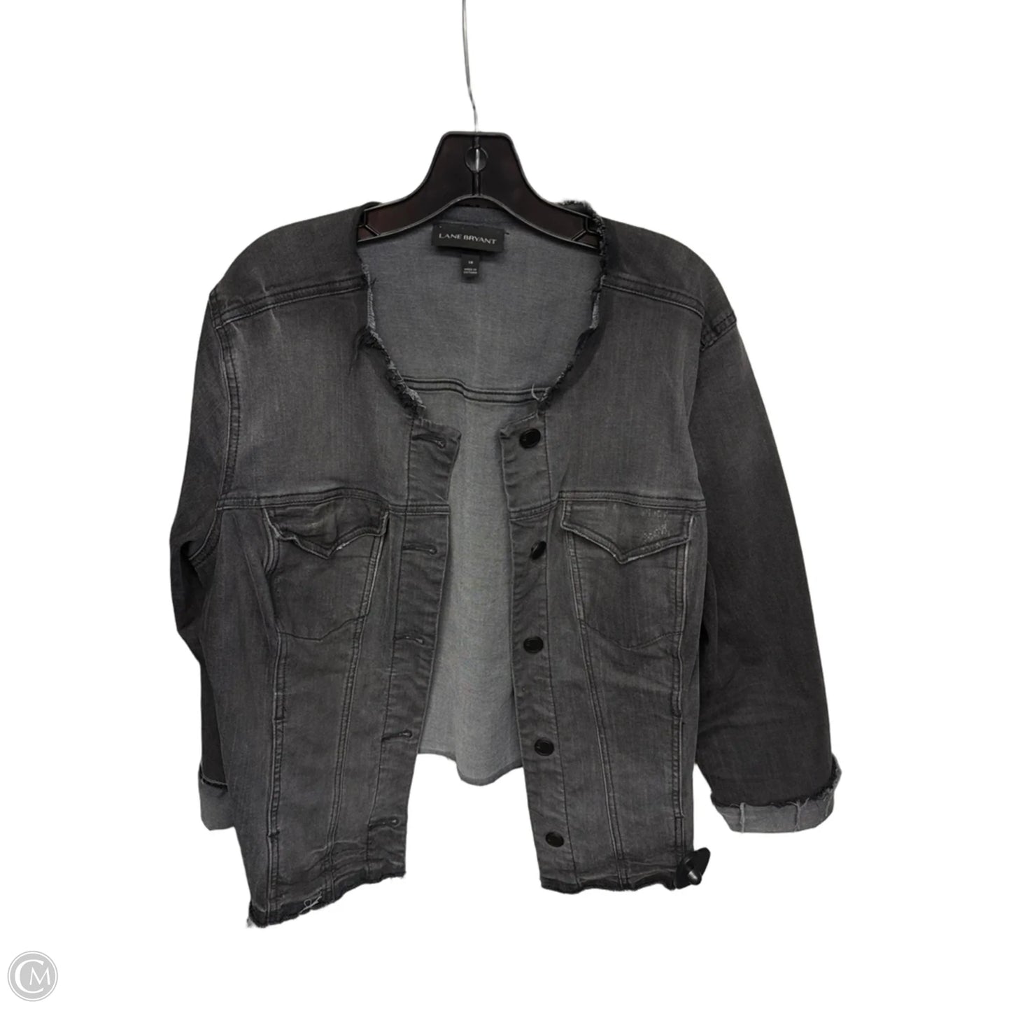 Jacket Shirt By Lane Bryant In Black, Size: 18