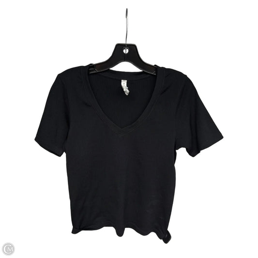 Athletic Top Short Sleeve By Athleta In Black, Size: L