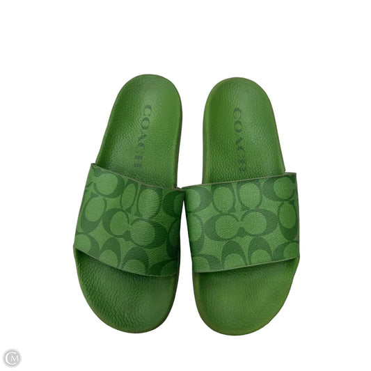 Sandals Designer By Coach In Green, Size: 9