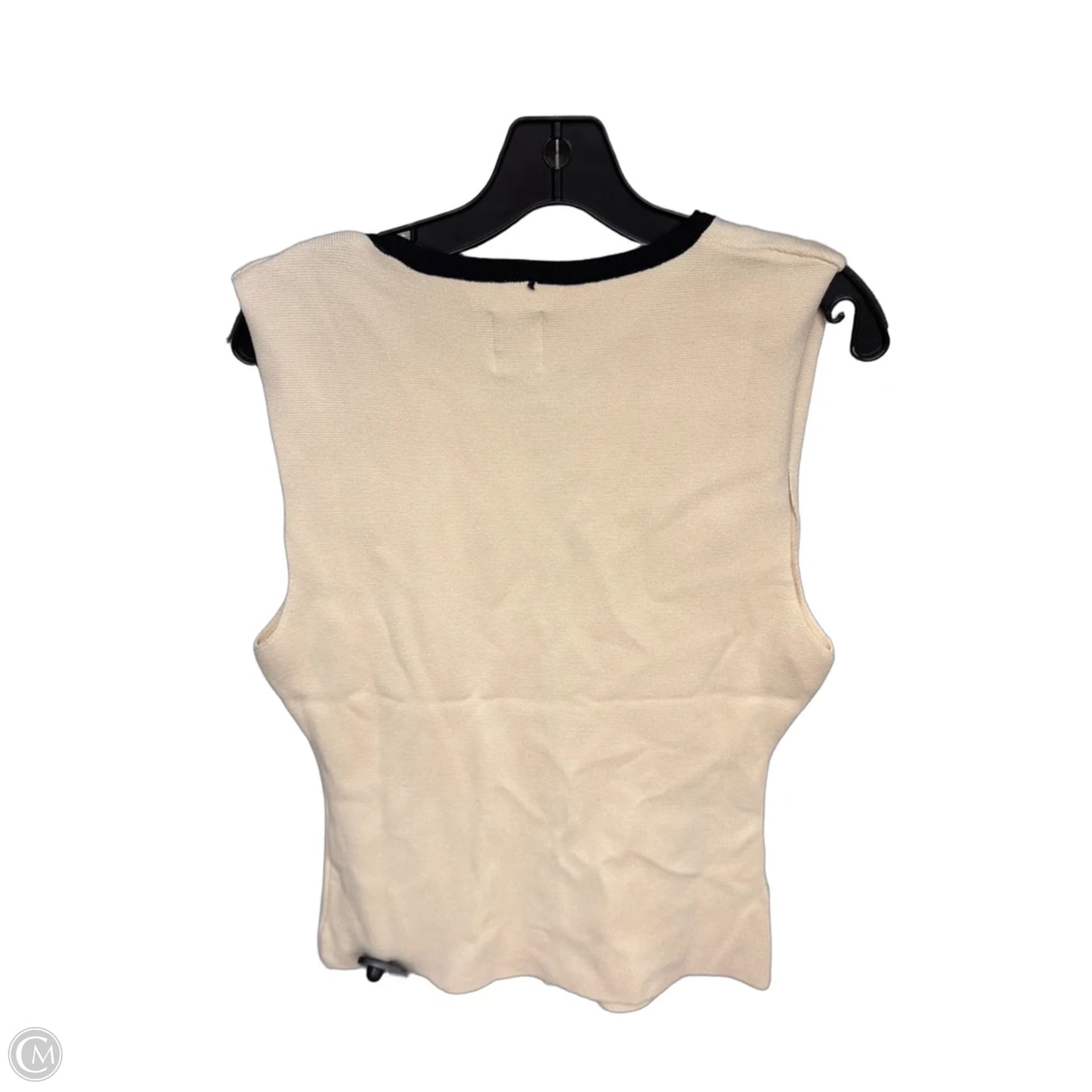 Top Sleeveless By Maeve In Black & Cream, Size: M