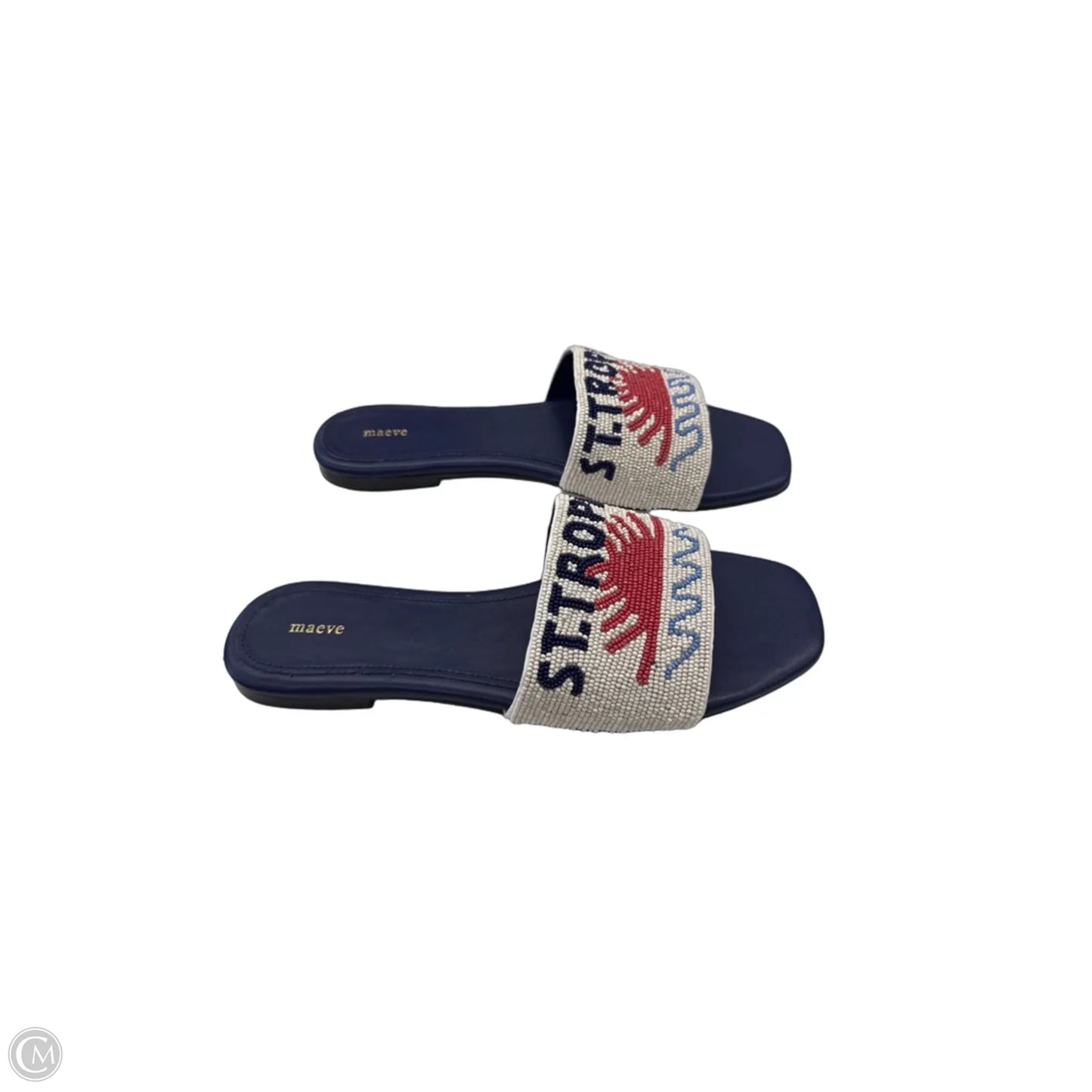 Sandals Flats By Maeve In Blue & Red, Size: