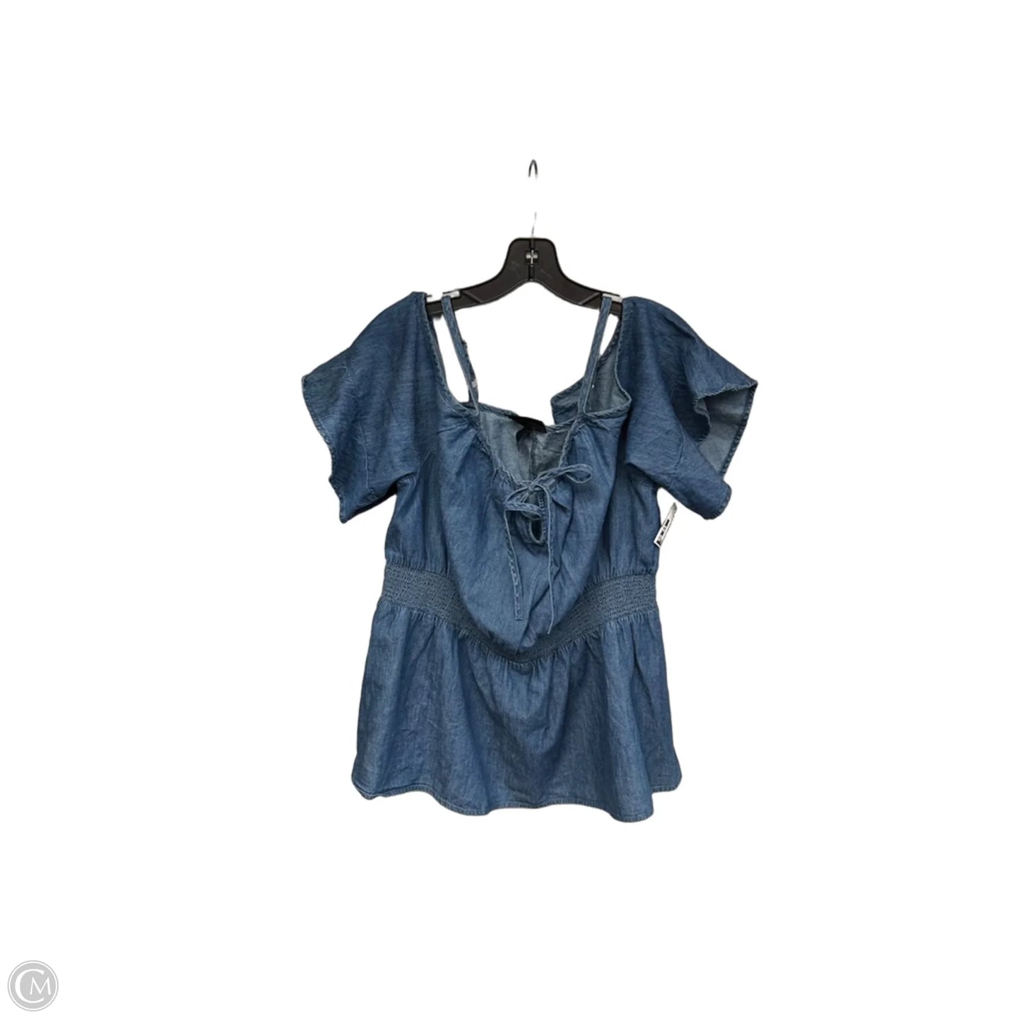 Top Short Sleeve By Lane Bryant In Blue Denim, Size: 22