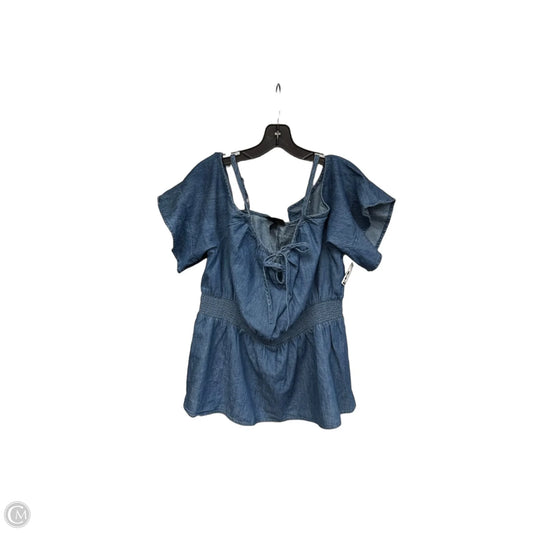 Top Short Sleeve By Lane Bryant In Blue Denim, Size: 22