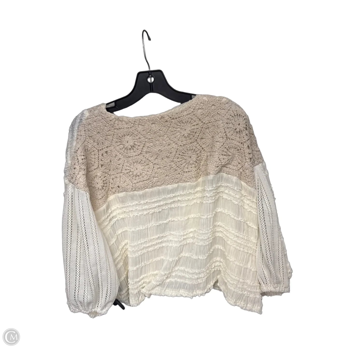 Top Long Sleeve By Clothes Mentor In Cream, Size: L