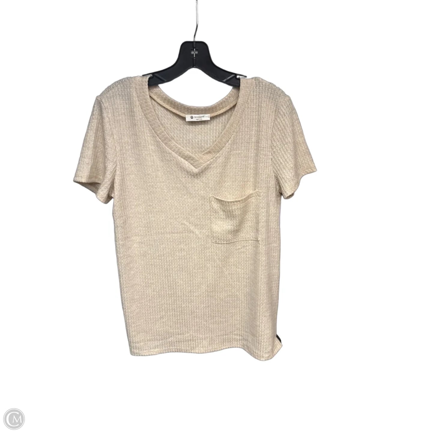 Top Short Sleeve By Bombom In Beige, Size: M