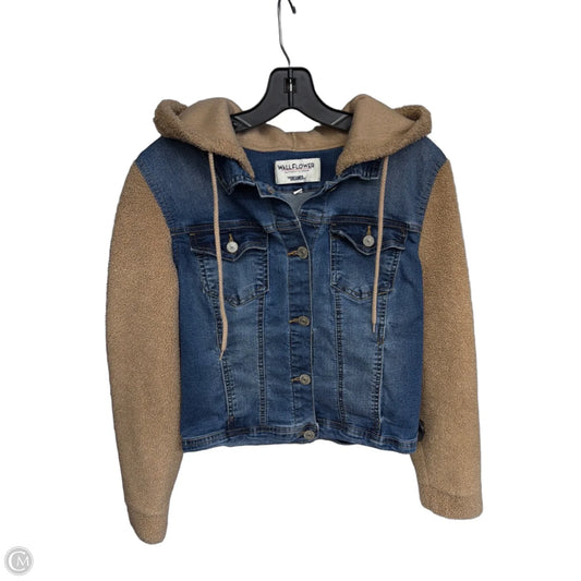 Jacket Denim By Wallflower In Blue & Tan, Size: Xl