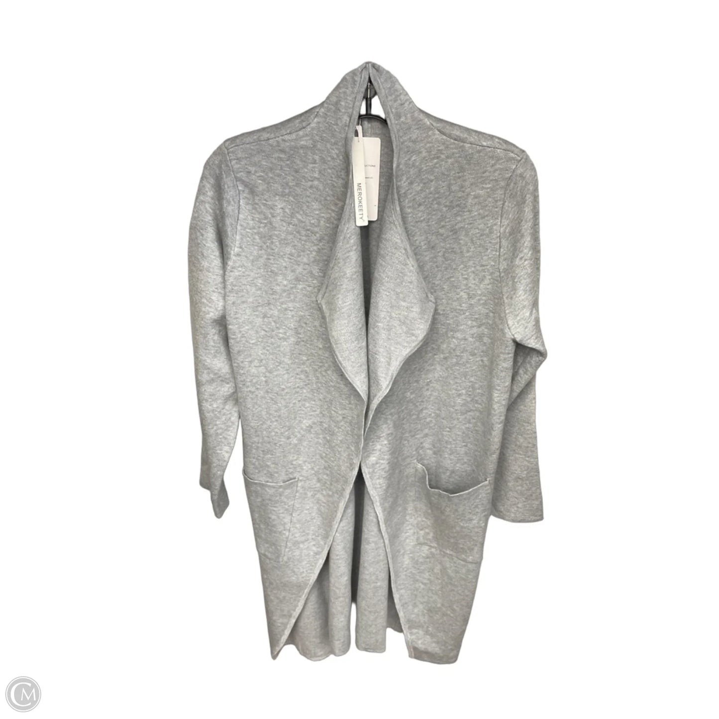 Sweater Cardigan By Merokeety In Grey, Size: M