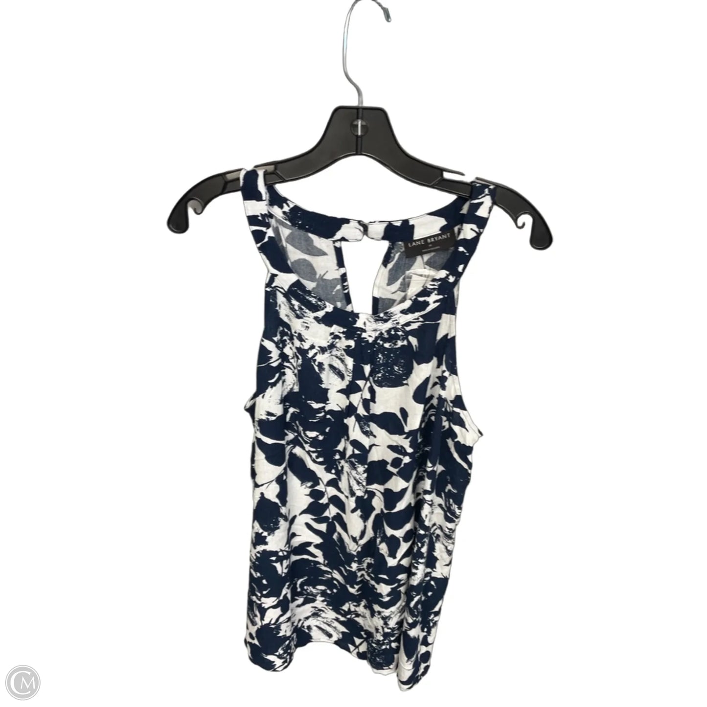 Top Sleeveless By Lane Bryant In Blue & White, Size: 18