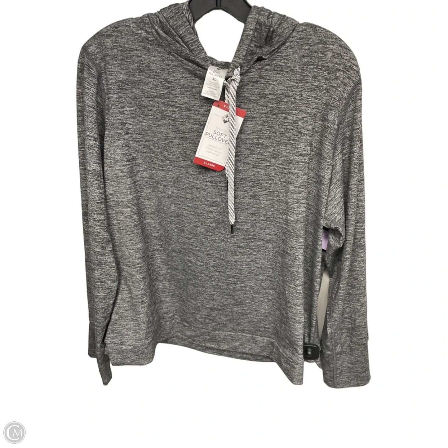 Athletic Top Long Sleeve Hoodie By Members Mark In Grey, Size: Xl