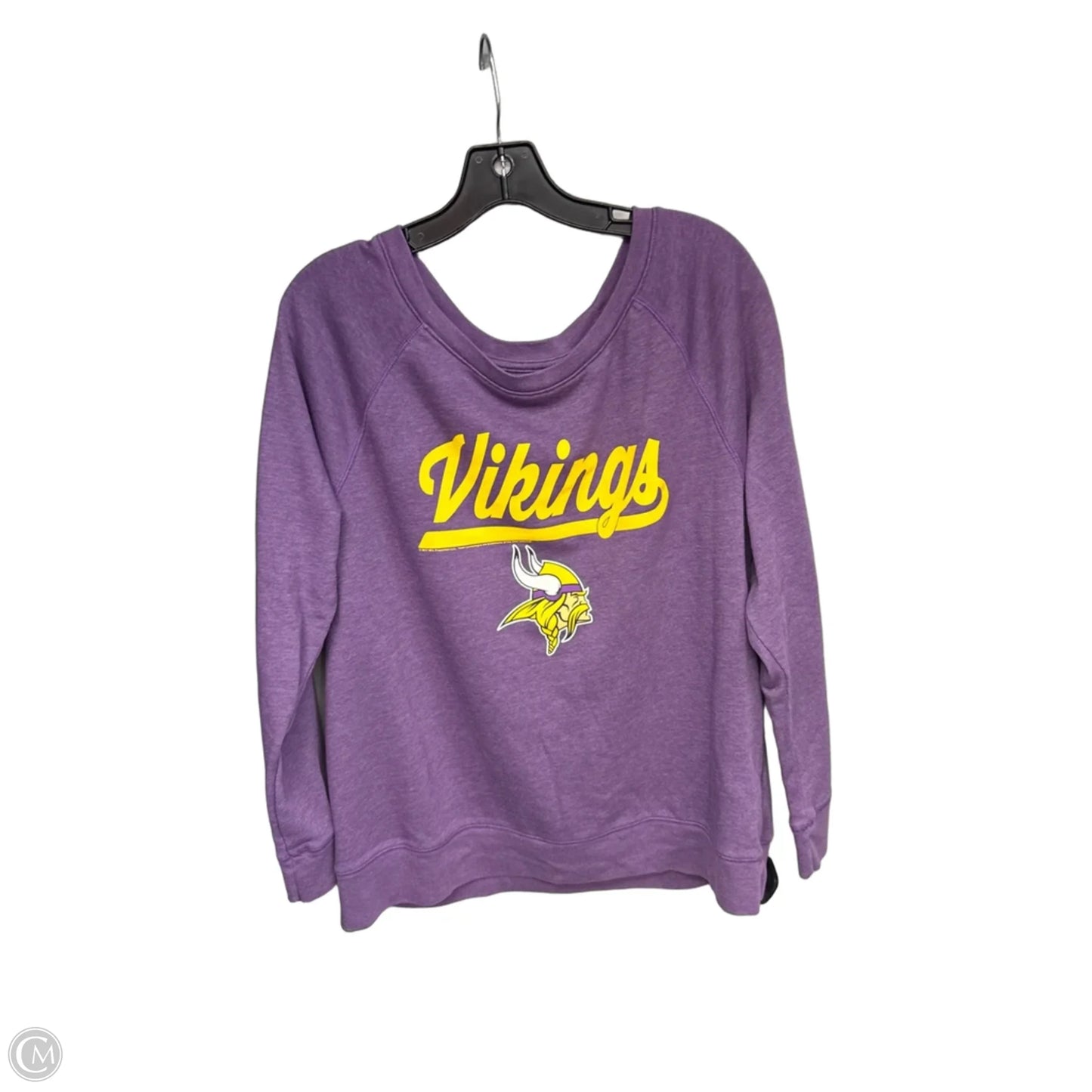 Athletic Sweatshirt Crewneck By Nfl In Purple & Yellow, Size: Xl