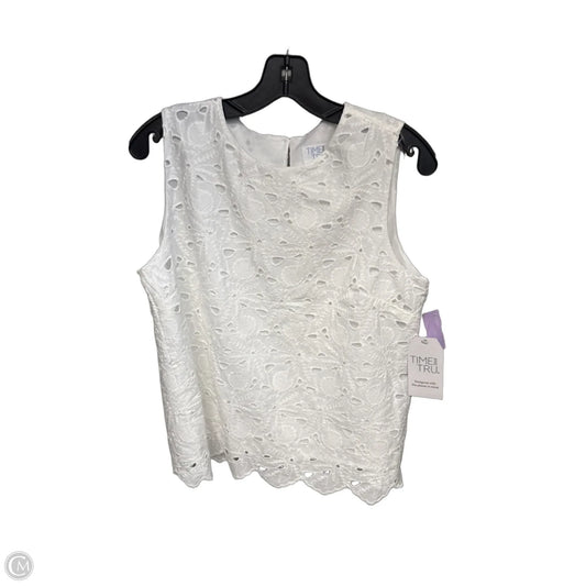 Top Sleeveless By Time And Tru In White, Size: M