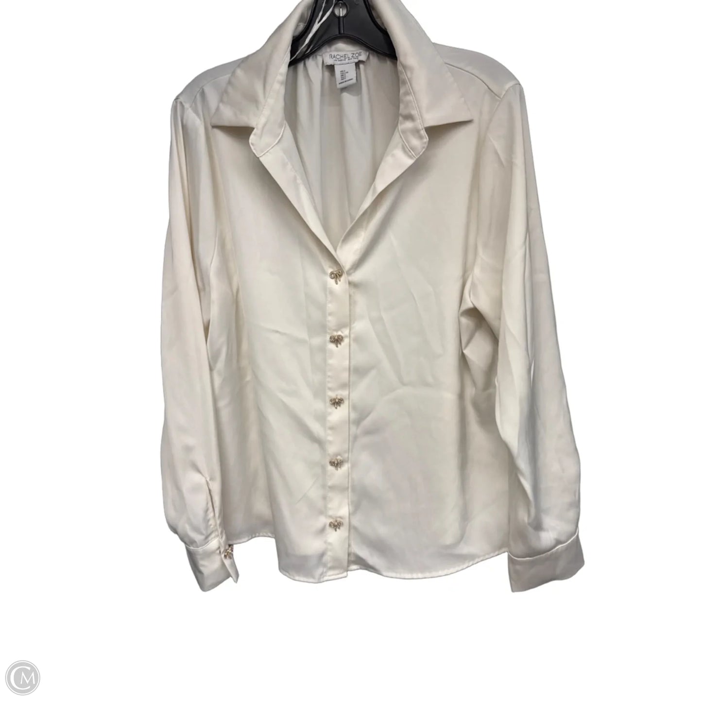 Blouse Long Sleeve By Rachel Zoe In Ivory, Size: L