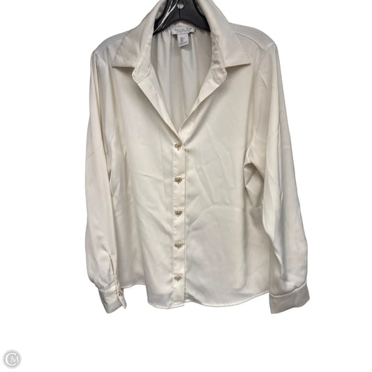 Blouse Long Sleeve By Rachel Zoe In Ivory, Size: L