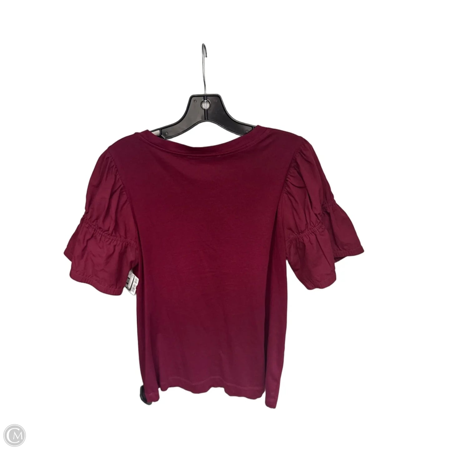 Top Short Sleeve By Loft In Maroon, Size: S