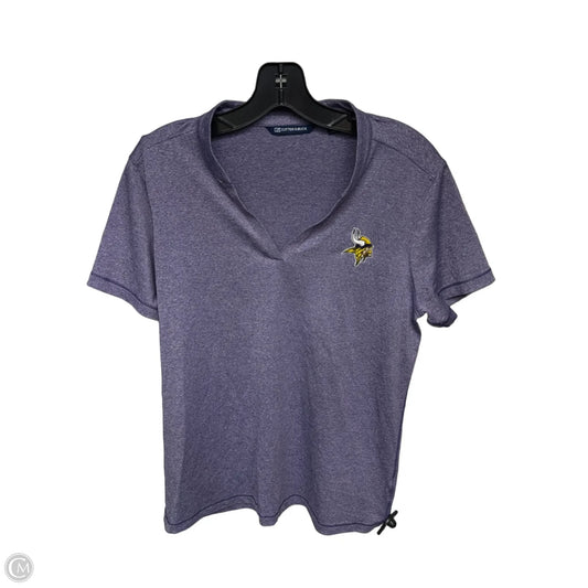 Athletic Top Short Sleeve By Cutter And Buck In Purple, Size: M