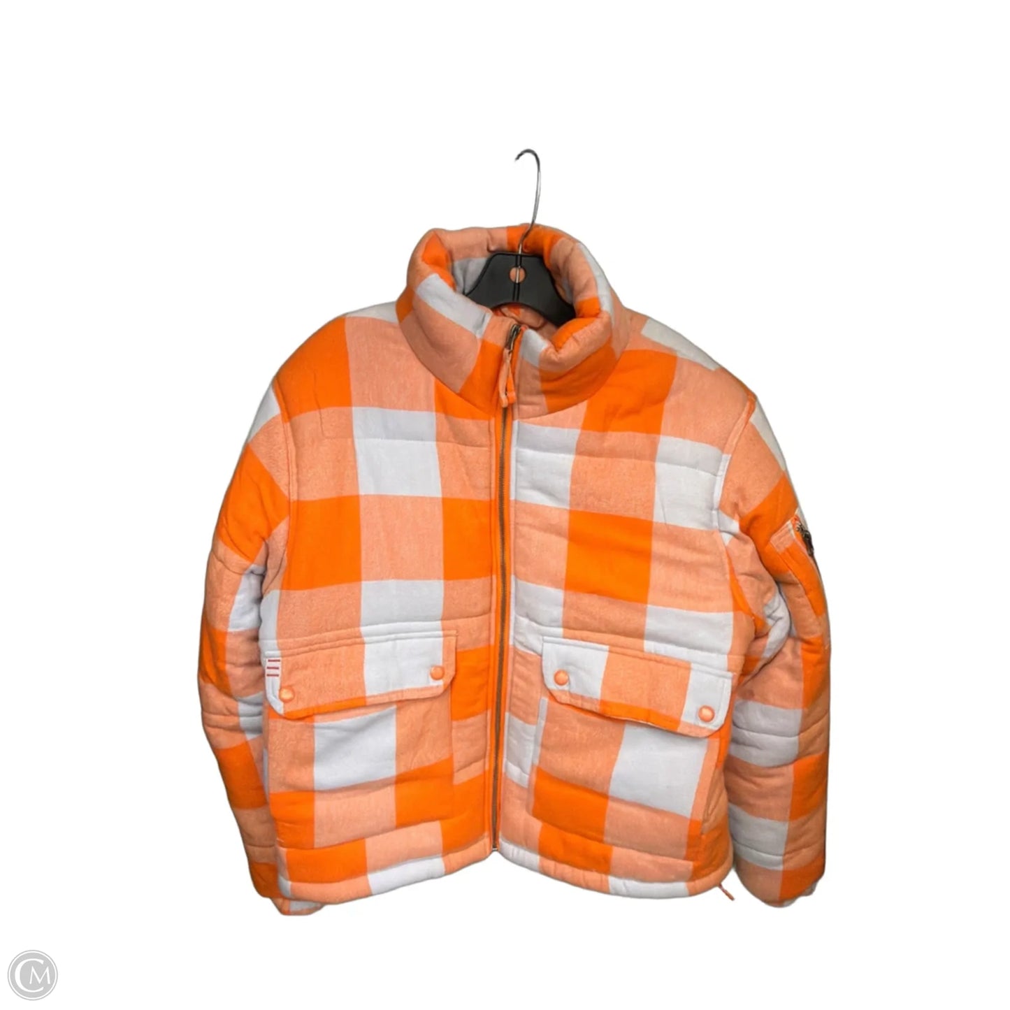 Coat Puffer & Quilted By Bdg In Grey & Orange, Size: L