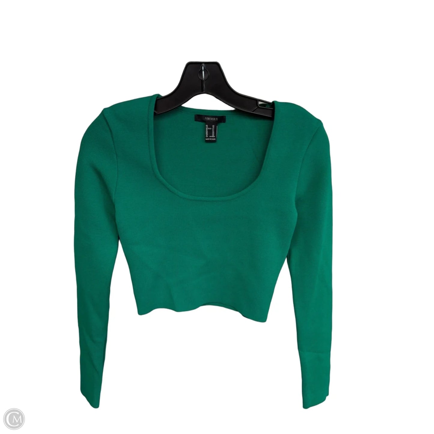 Top Long Sleeve By Forever 21 In Green, Size: Xs