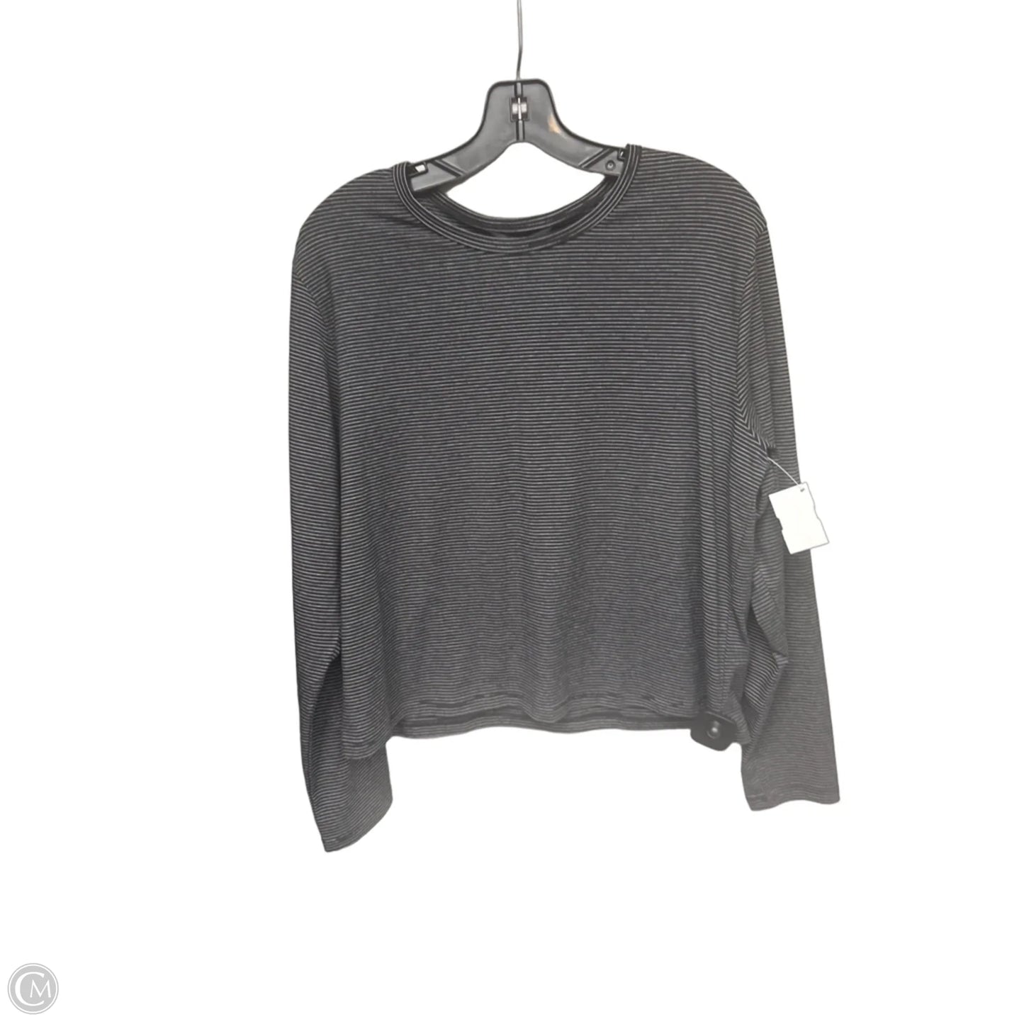 Athletic Top Long Sleeve Crewneck By Athleta In Black & White, Size: L