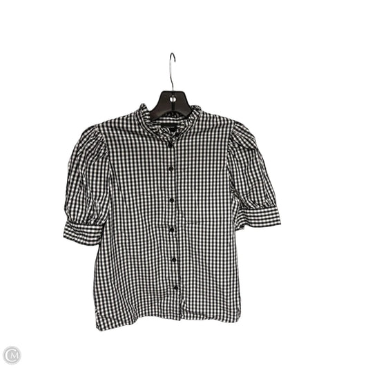 Top Short Sleeve By Who What Wear In Checkered Pattern, Size: Xs