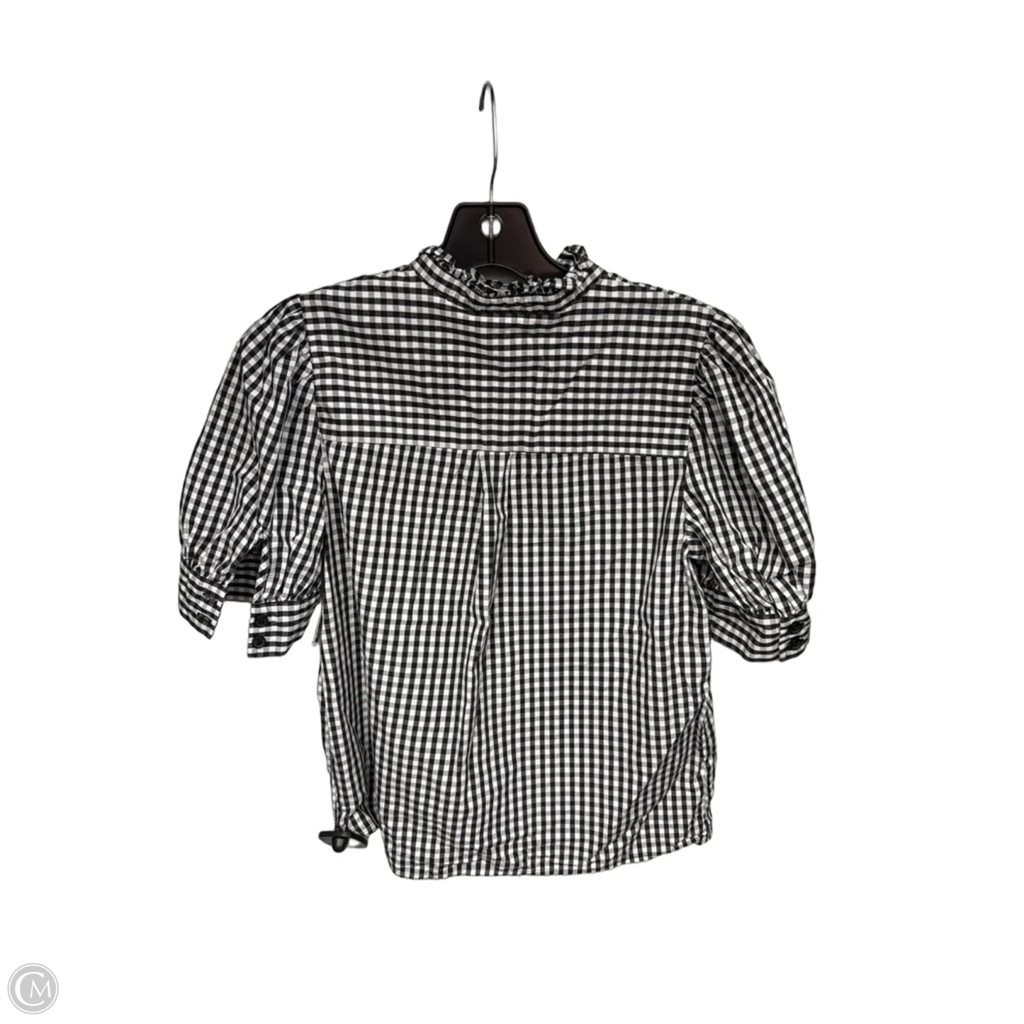 Top Short Sleeve By Who What Wear In Checkered Pattern, Size: Xs