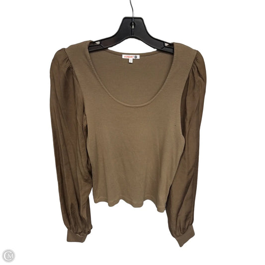 Top Long Sleeve By Sundry In Brown, Size: L