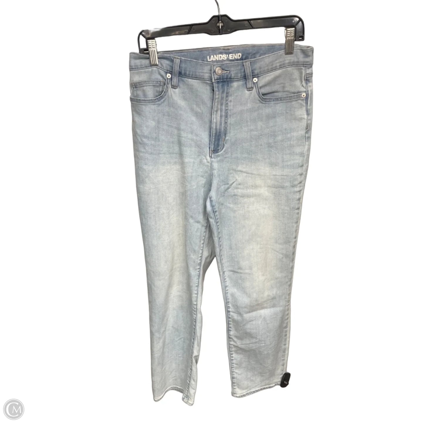 Jeans Straight By Lands End In Blue Denim, Size: 10