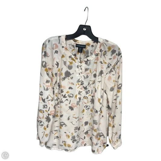 Blouse Long Sleeve By Cynthia Rowley In Grey & Pink, Size: M