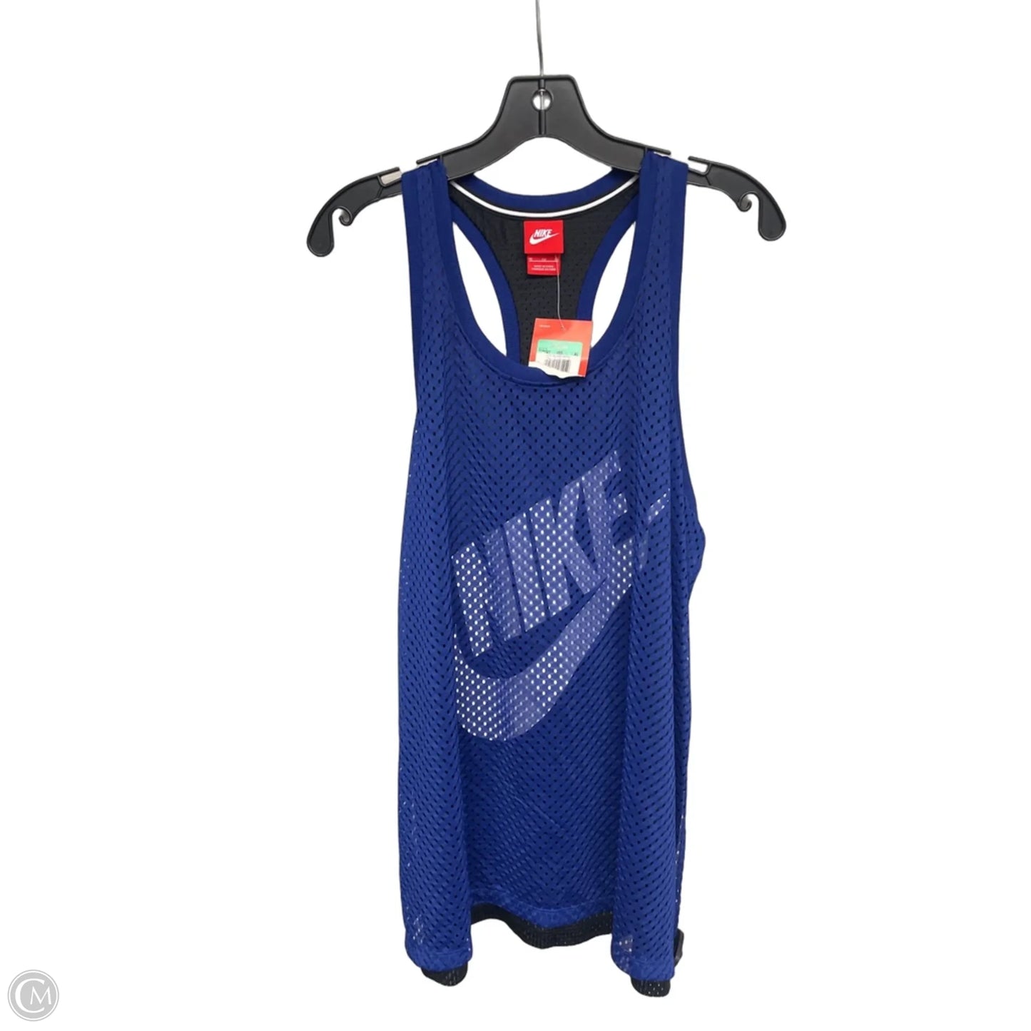 Athletic Tank Top By Nike Apparel In Black & Blue, Size: Xl