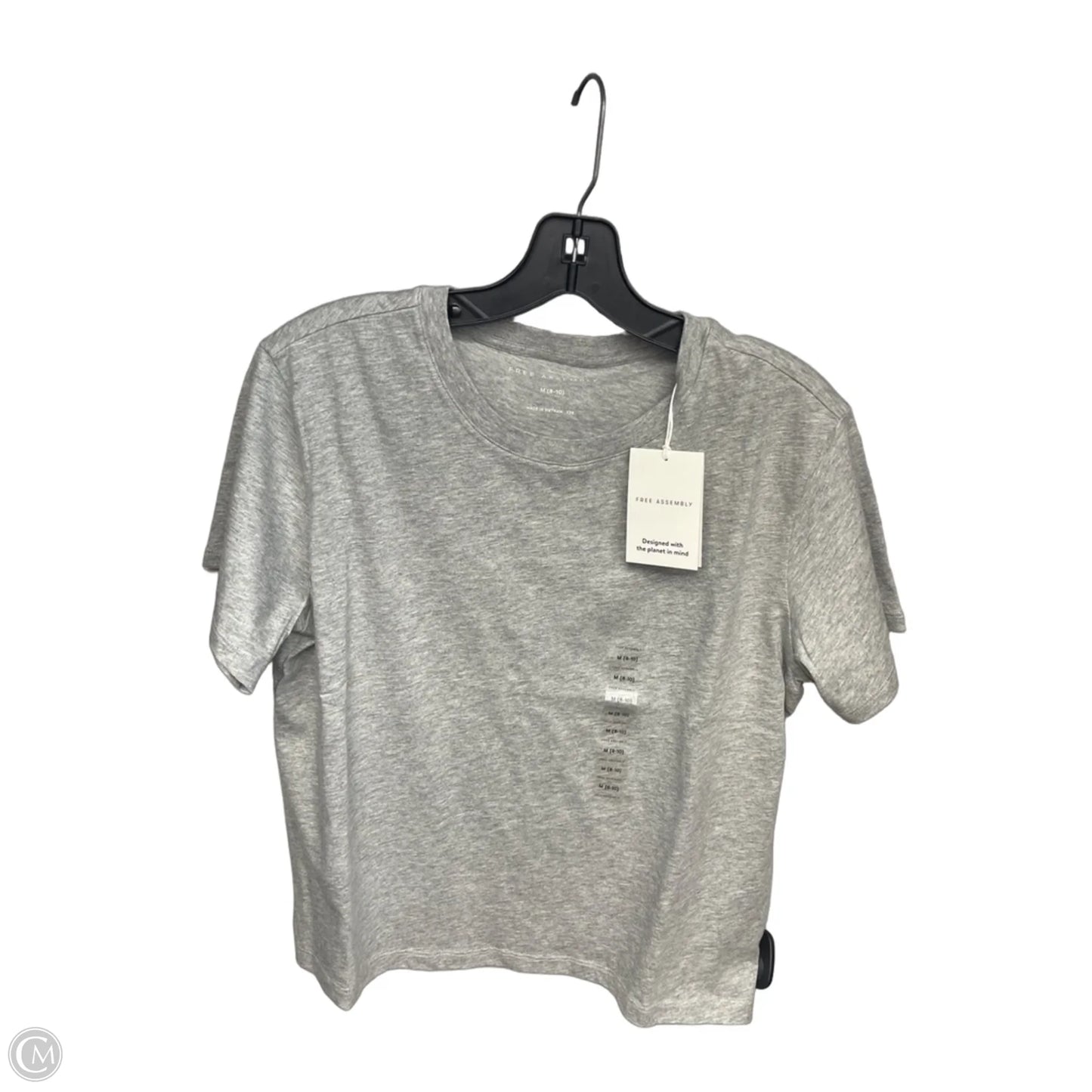 Top Short Sleeve Basic By Free Assembly In Grey, Size: M