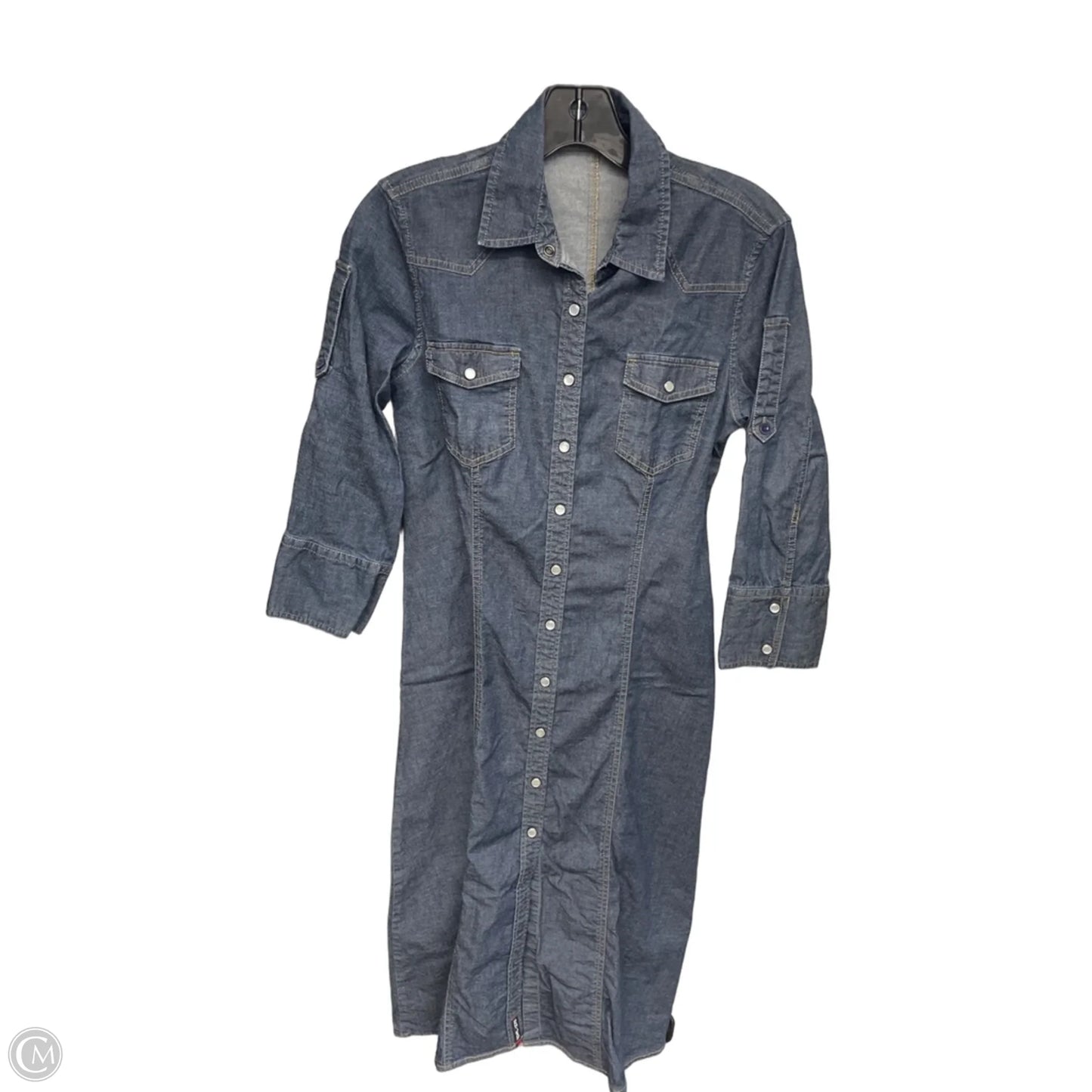 Dress Casual Midi By Dkny In Blue Denim, Size: 6