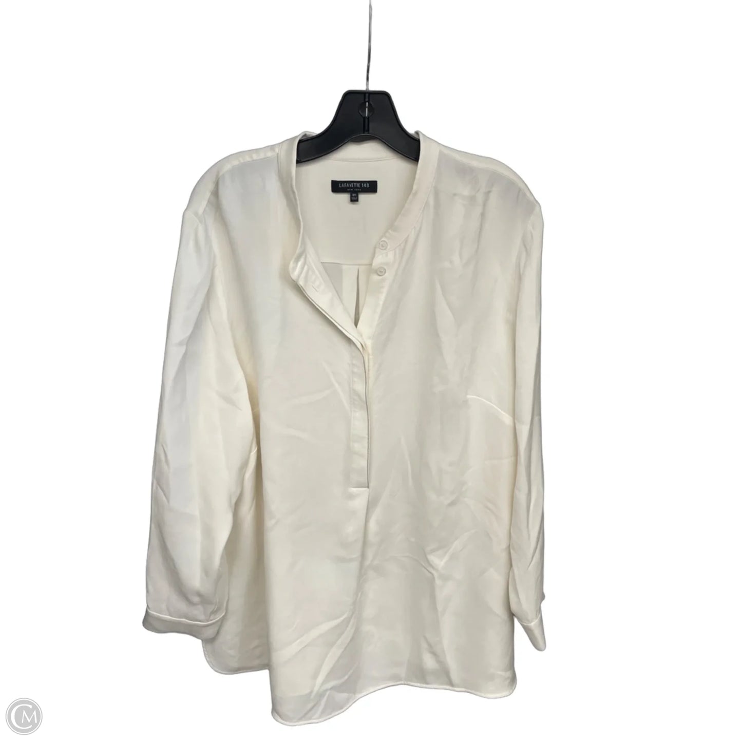 Blouse Designer By Lafayette 148 In Cream, Size: 2x