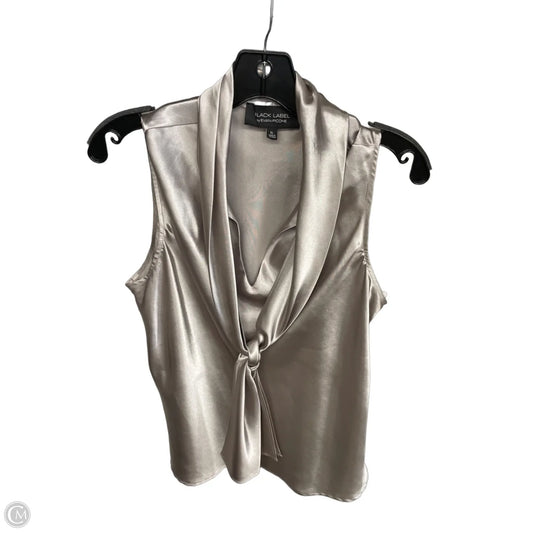 Blouse Sleeveless By Evan-picone In Silver, Size: Xl