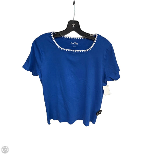 Top Short Sleeve By Coral Bay In Blue & White, Size: M