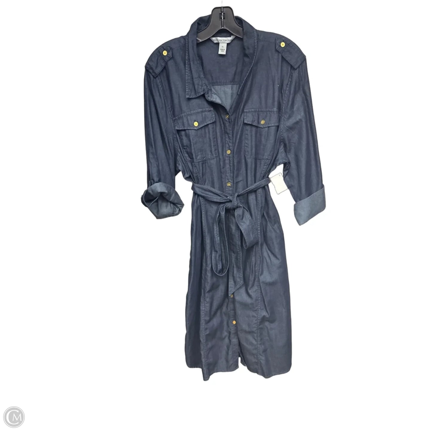Dress Casual Maxi By Jones New York In Blue Denim, Size: Xl