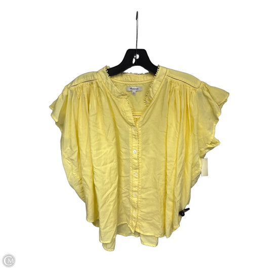 Top Short Sleeve By Madewell In Yellow, Size: Xl