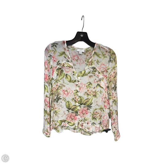 Top Short Sleeve By J. Jill In Green & Pink, Size: Xsp