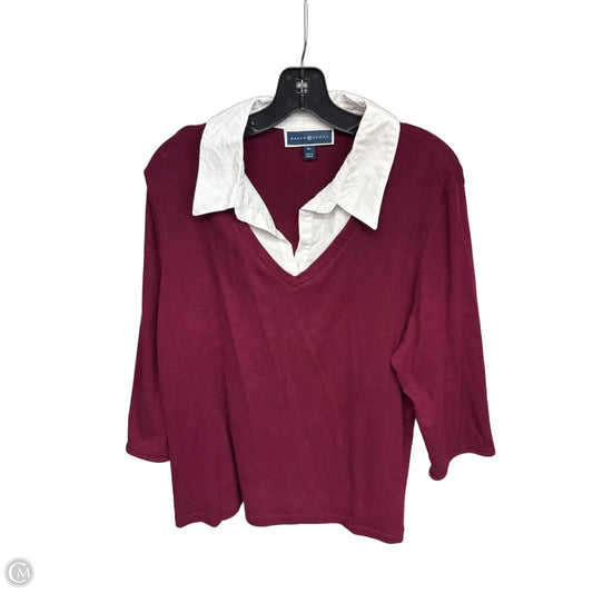 Top Long Sleeve By Karen Scott In Maroon, Size: Xl