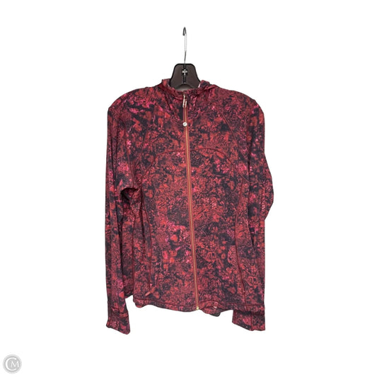 Athletic Jacket By Lululemon In Black & Red, Size: 14