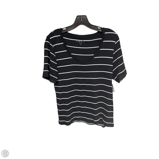 Top Short Sleeve By Loft In Black & White, Size: Xl