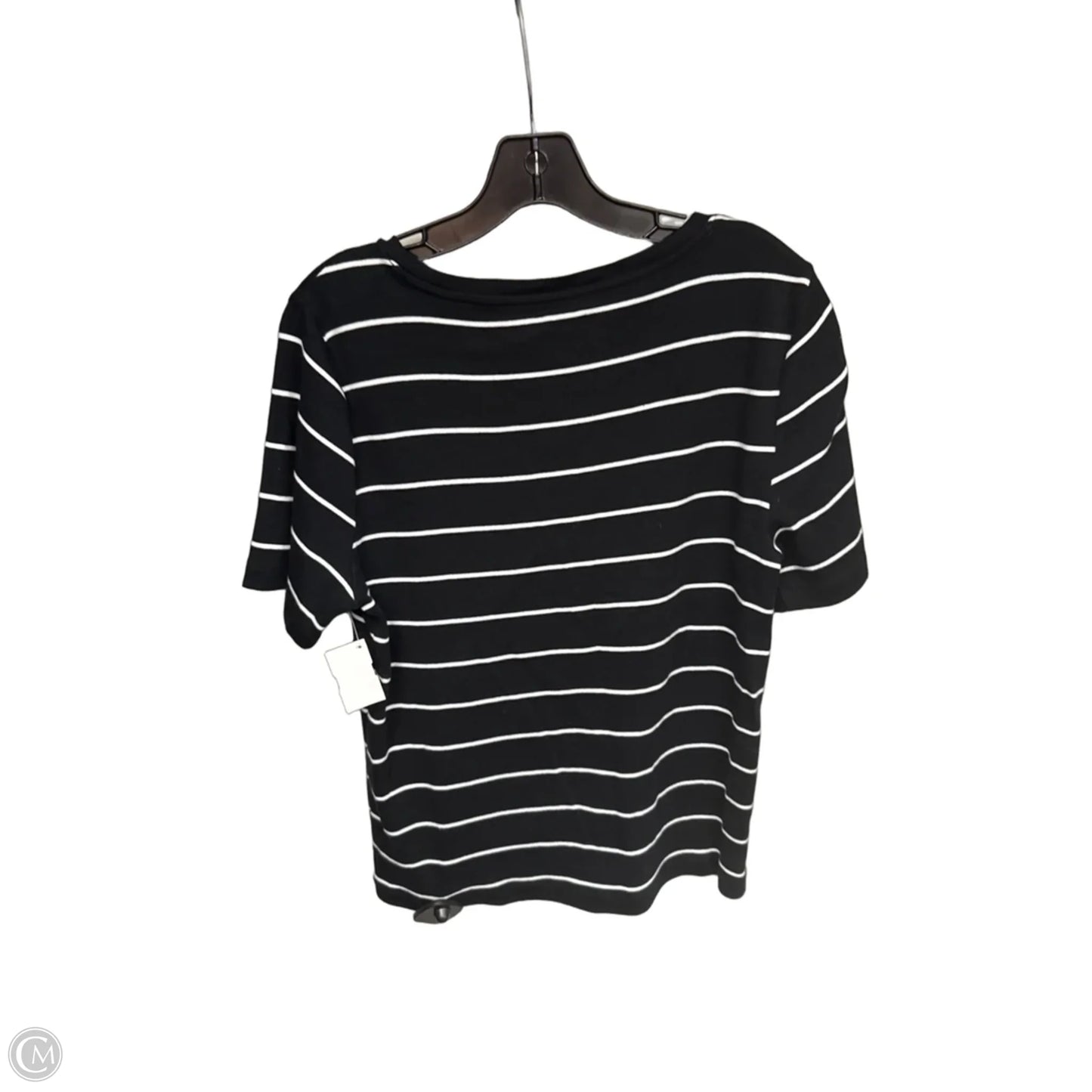 Top Short Sleeve By Loft In Black & White, Size: Xl