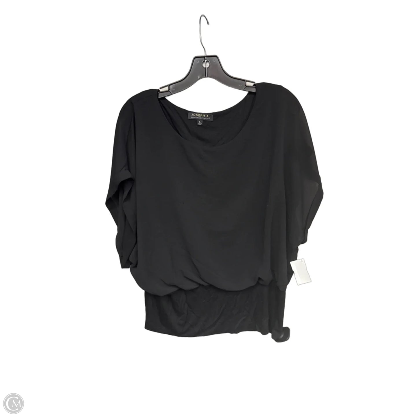 Top Short Sleeve By Joseph A. In Black, Size: L