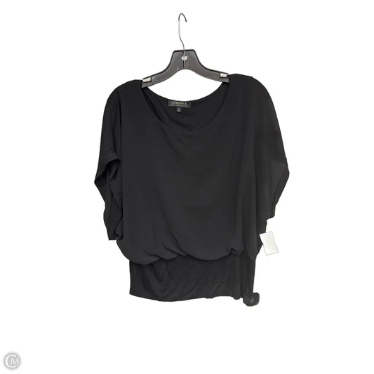 Top Short Sleeve By Joseph A. In Black, Size: L