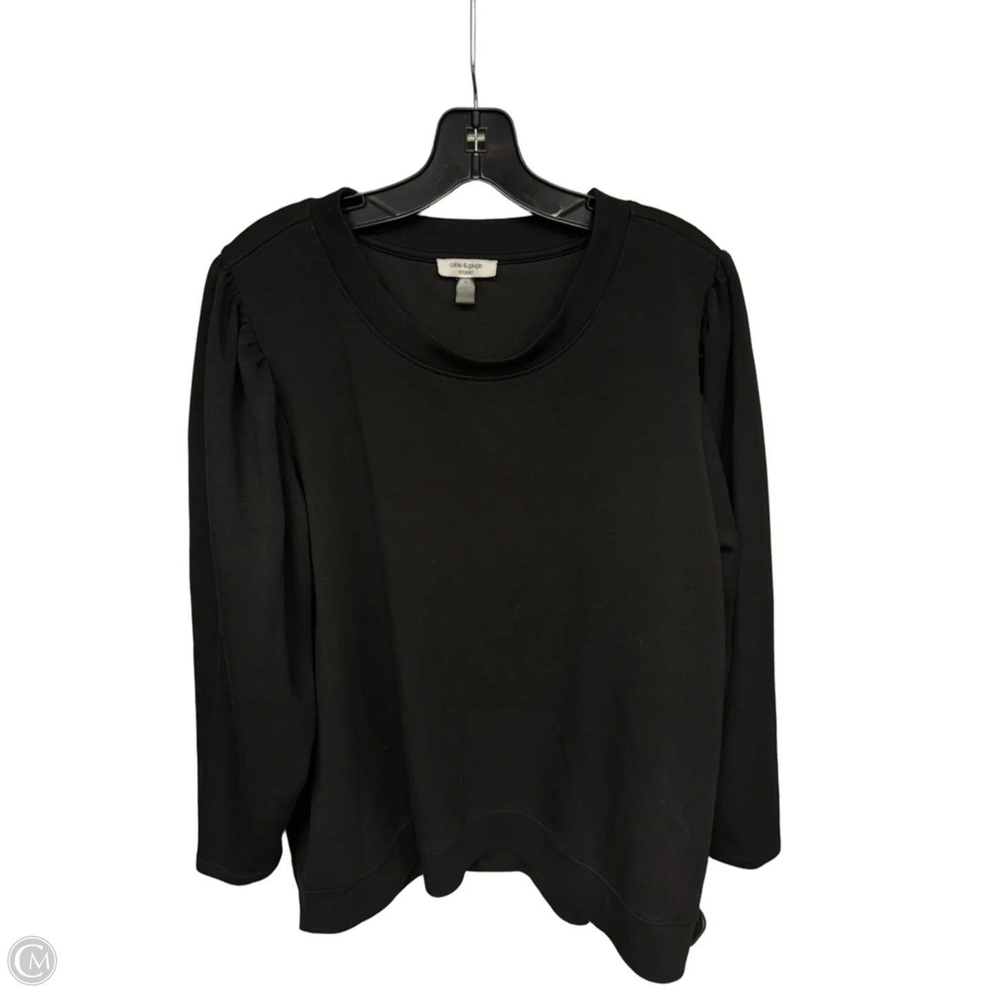 Top Long Sleeve By Cable And Gauge In Black, Size: 2x