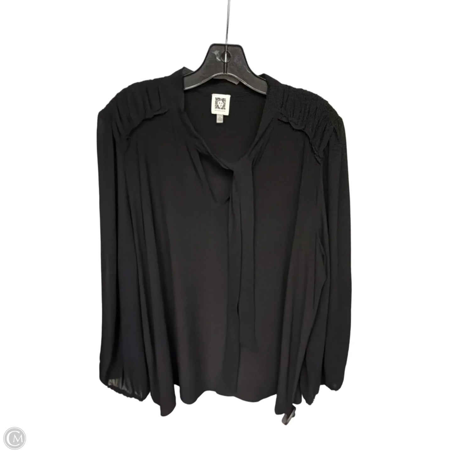 Top Long Sleeve By Anne Klein In Black, Size: 2x